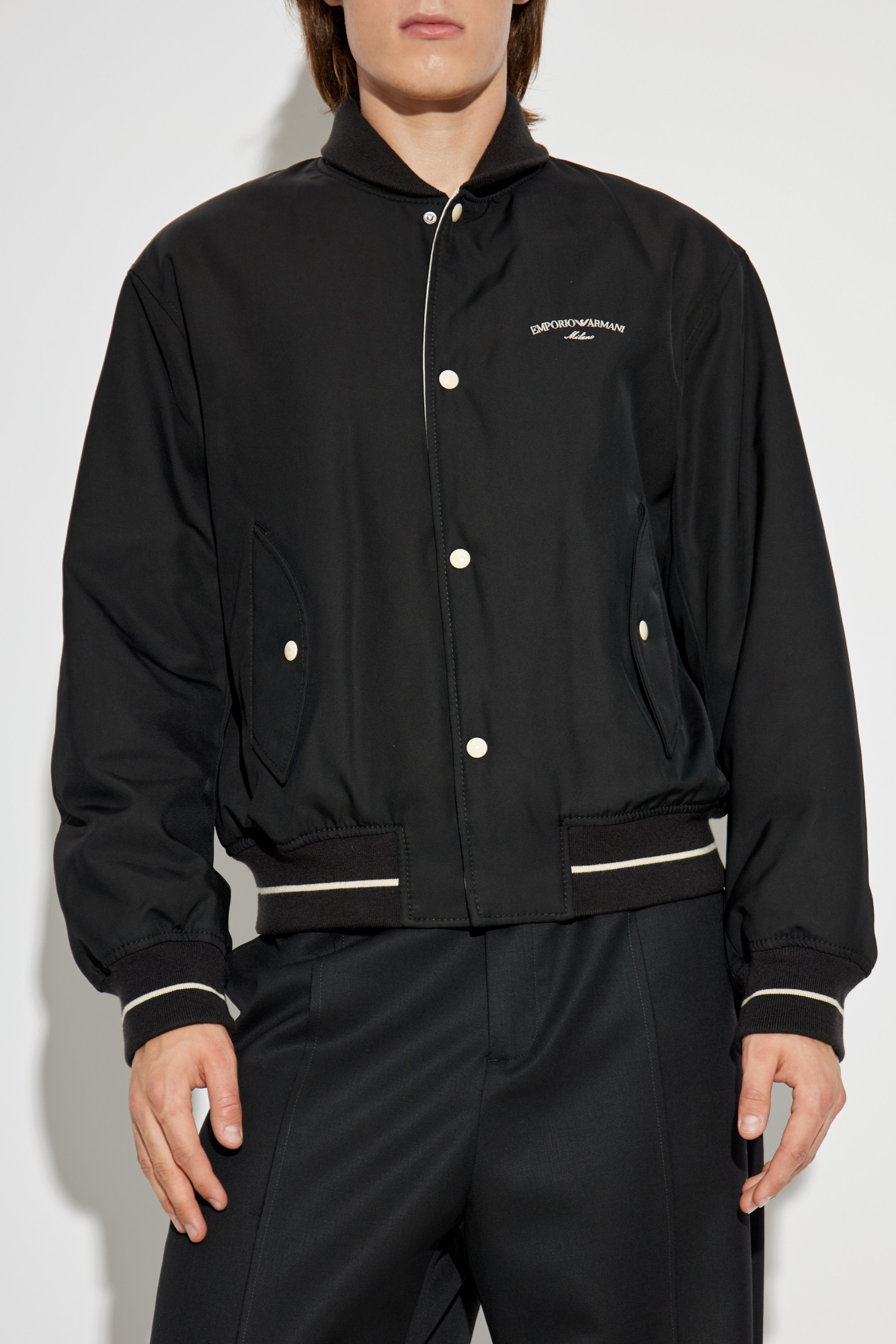 EMPORIO　ARMAN スタンドカラージャケット Emporio Armani スタンドカラー ジャケット | ブルー | FARFETCH JP
